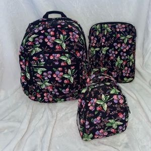 Vera Bradley Set (Backpack, Lunch Bag, Laptop Case